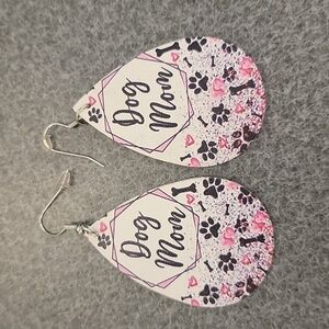 COPY - Faux Leather Dog Mom Drop Earrings